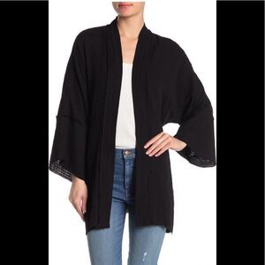 Johnny Was calme double gauze belted kimono in black size XS and S , NWT